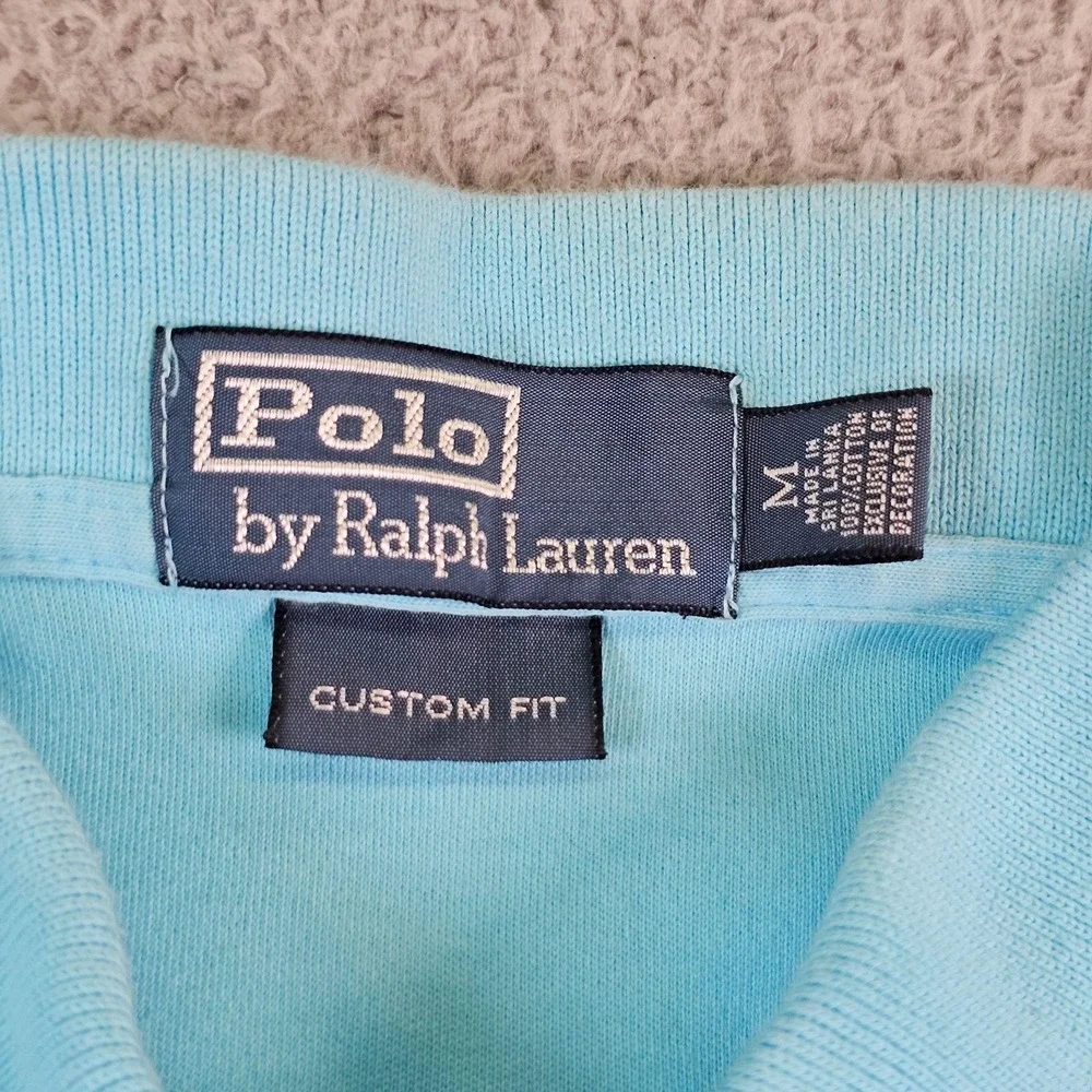 Polo By Ralph Lauren Polo Shirt Mens Medium Blue Custom Fit Pony Logo Cotton